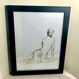 Avery Tillmon Figure Study Print Gold Detail Art Framed 18”x14”